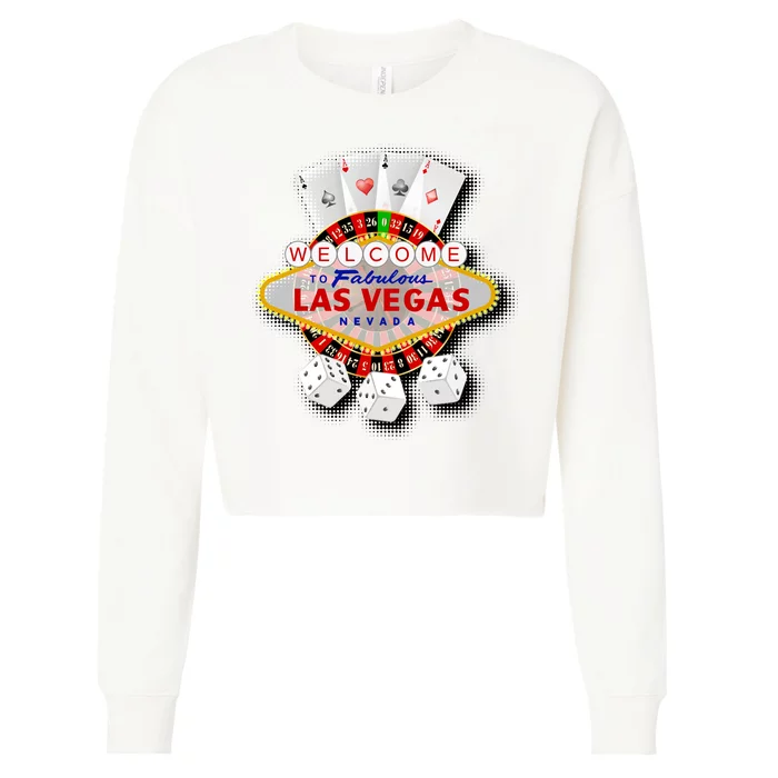 Welcome To Las Vegas Original Logo Cropped Pullover Crew