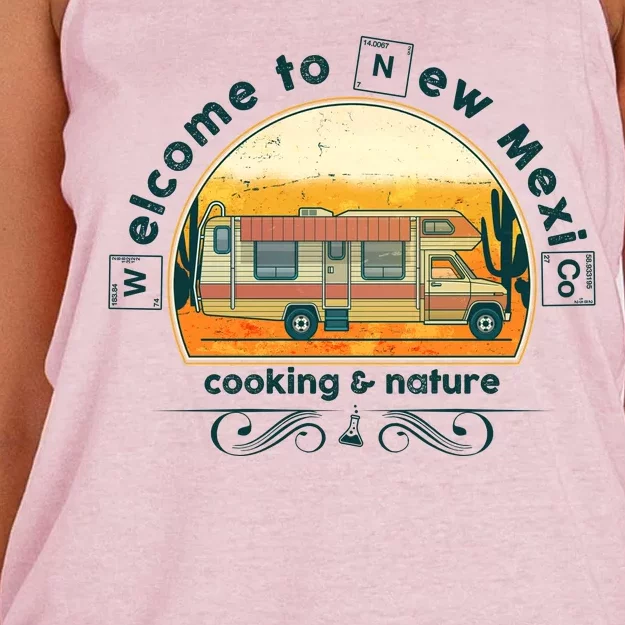 Welcome To New Mexico Cooking Nature Women's Knotted Racerback Tank