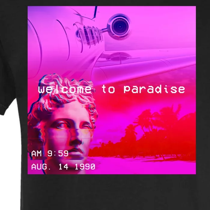 Welcome To Paradise Vaporwave Garment-Dyed Heavyweight T-Shirt