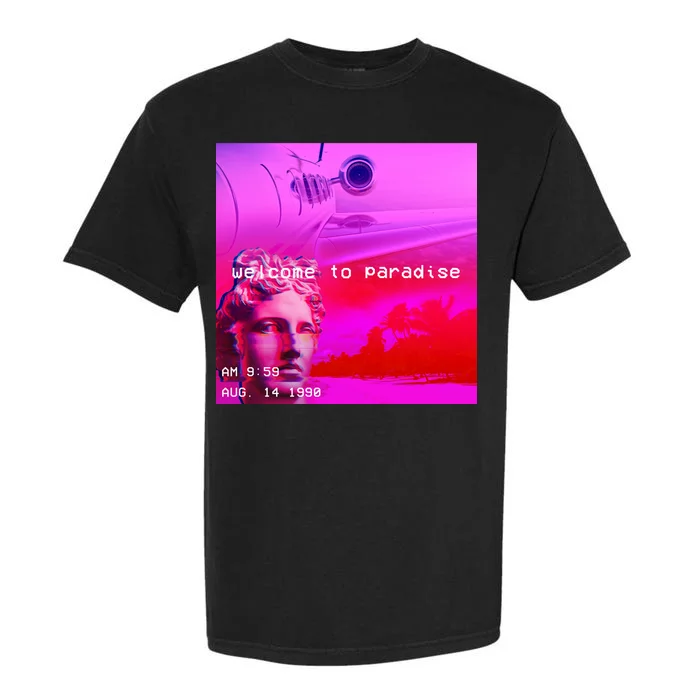 Welcome To Paradise Vaporwave Garment-Dyed Heavyweight T-Shirt