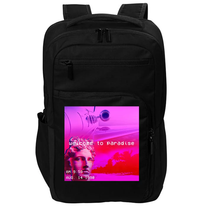 Welcome To Paradise Vaporwave Impact Tech Backpack