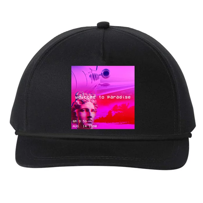 Welcome To Paradise Vaporwave Snapback Five-Panel Rope Hat