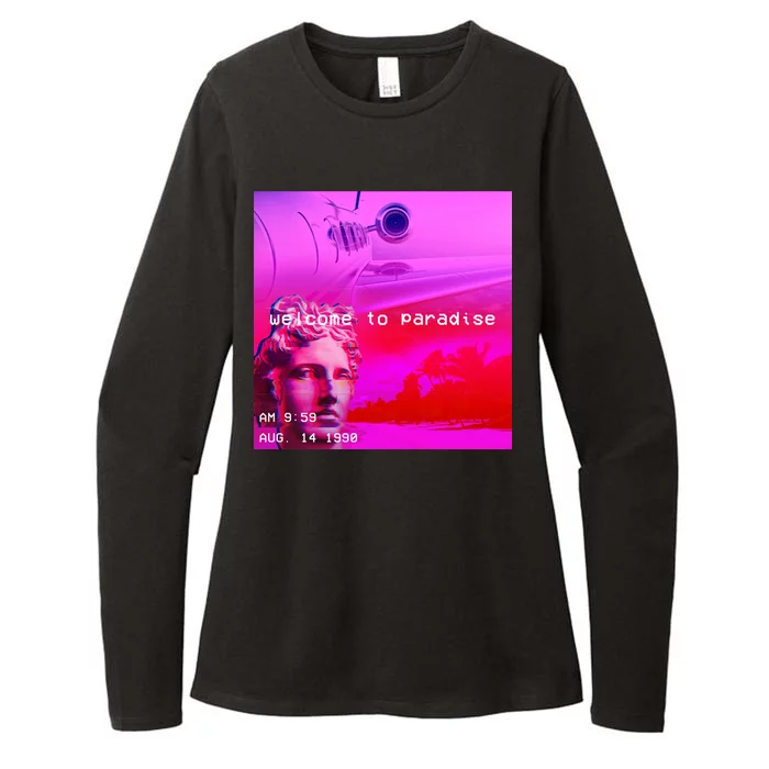 Welcome To Paradise Vaporwave Womens CVC Long Sleeve Shirt