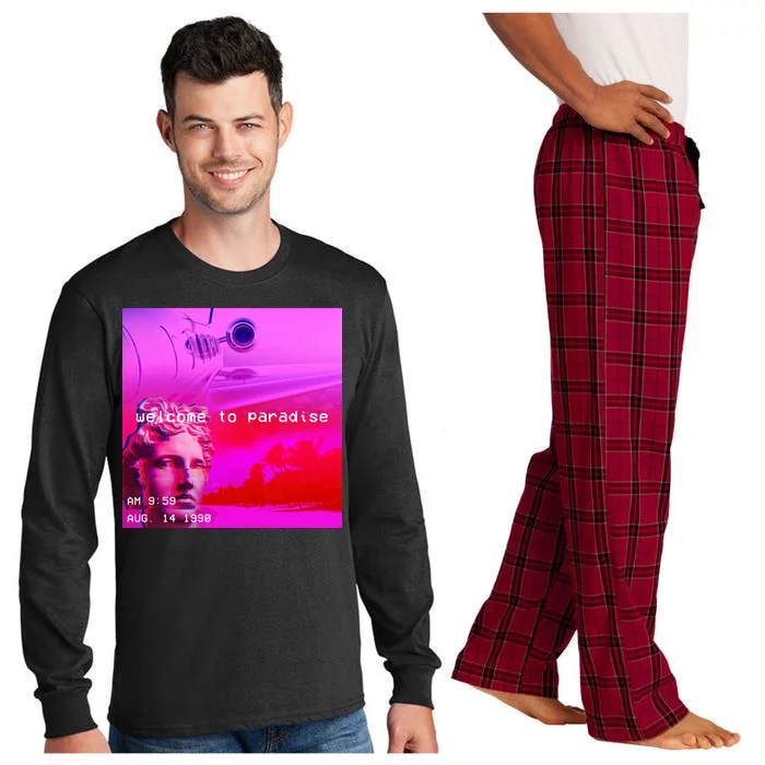 Welcome To Paradise Vaporwave Long Sleeve Pajama Set