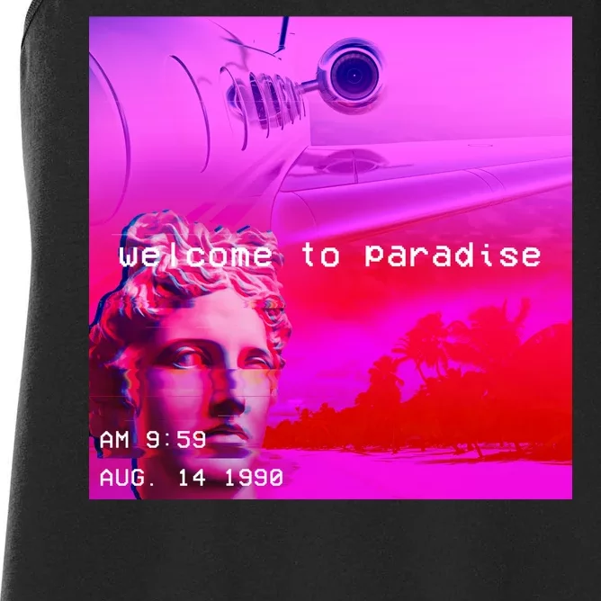 Welcome To Paradise Vaporwave Women's Racerback Tank