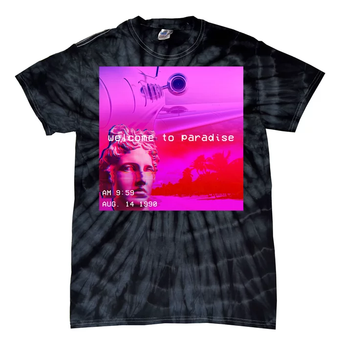 Welcome To Paradise Vaporwave Tie-Dye T-Shirt