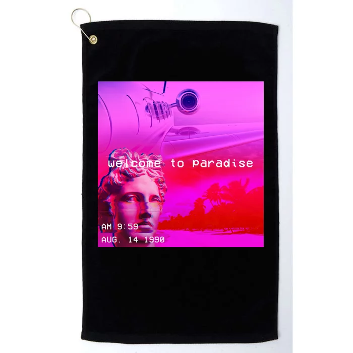 Welcome To Paradise Vaporwave Platinum Collection Golf Towel