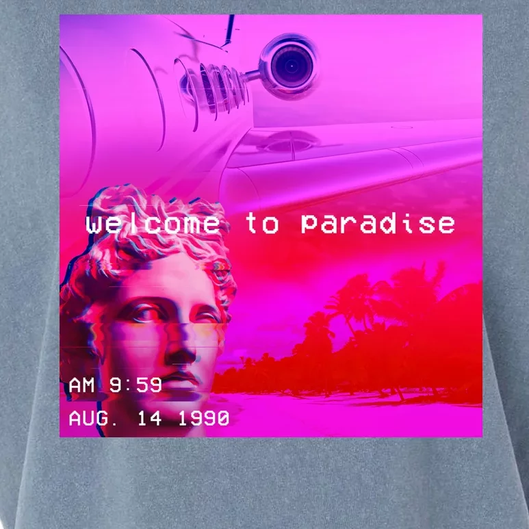 Welcome To Paradise Vaporwave Garment-Dyed Women's Muscle Tee