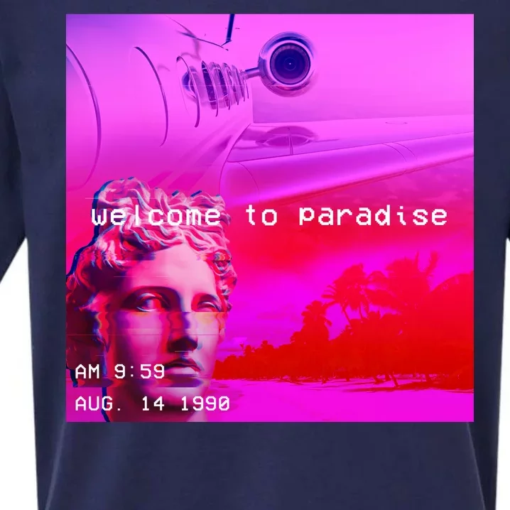 Welcome To Paradise Vaporwave Sueded Cloud Jersey T-Shirt