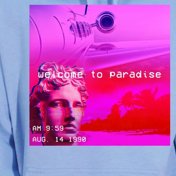 Welcome To Paradise Vaporwave Unisex Surf Hoodie