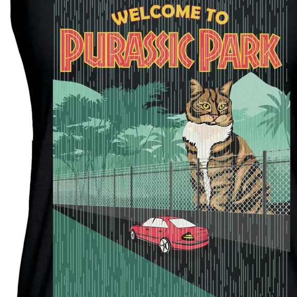 Welcome To Purassic Park Ladies Essential Flowy Tank