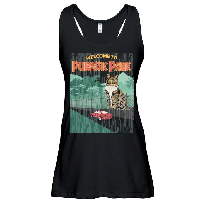 Welcome To Purassic Park Ladies Essential Flowy Tank