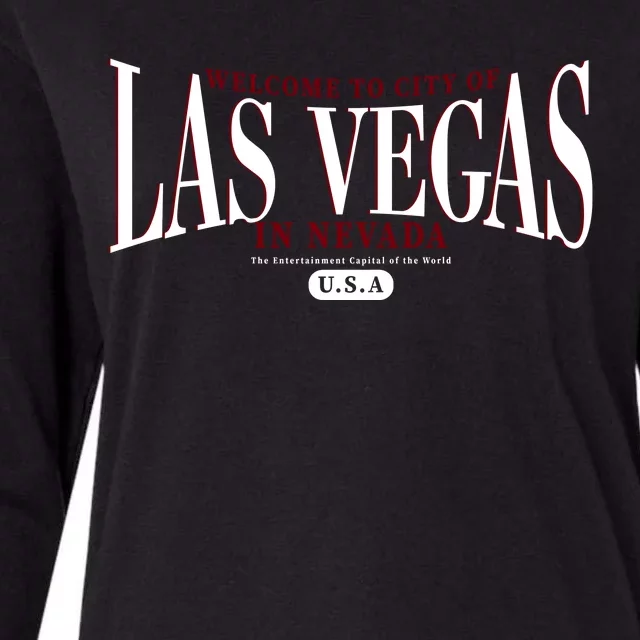 Welcome to the city of Las Vegas in Nevada Womens Cotton Relaxed Long Sleeve T-Shirt