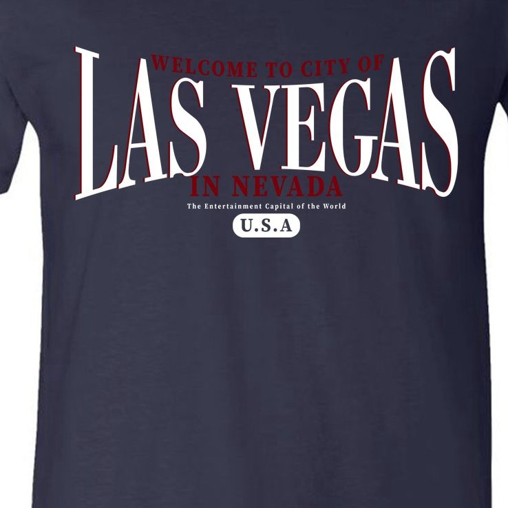 Welcome to the city of Las Vegas in Nevada V-Neck T-Shirt
