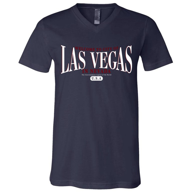 Welcome to the city of Las Vegas in Nevada V-Neck T-Shirt