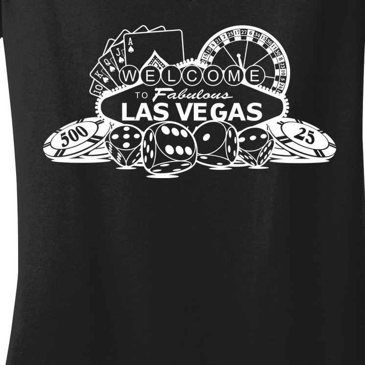 Welcome To The Fabulous Las Vegas Logo Women's V-Neck T-Shirt