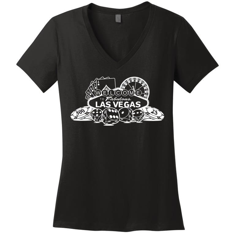 Welcome To The Fabulous Las Vegas Logo Women's V-Neck T-Shirt