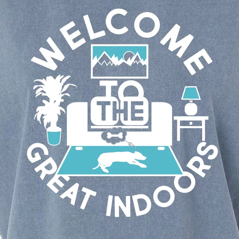 Welcome To The Great Indoors Garment-Dyed Women's Muscle Tee