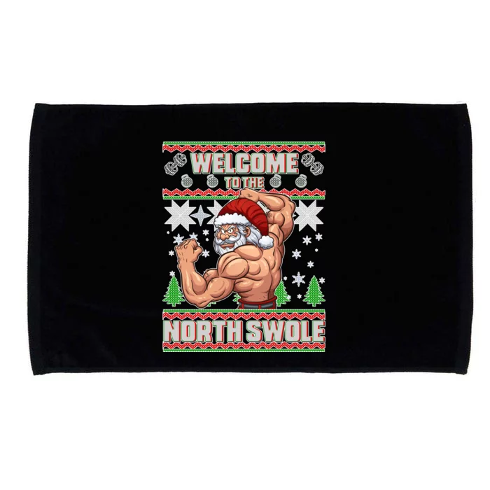 Welcome to the North Swole Santa Ugly Christmas Microfiber Hand Towel