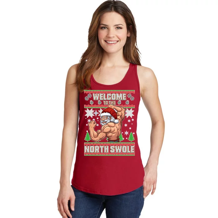 Welcome to the North Swole Santa Ugly Christmas Ladies Essential Tank