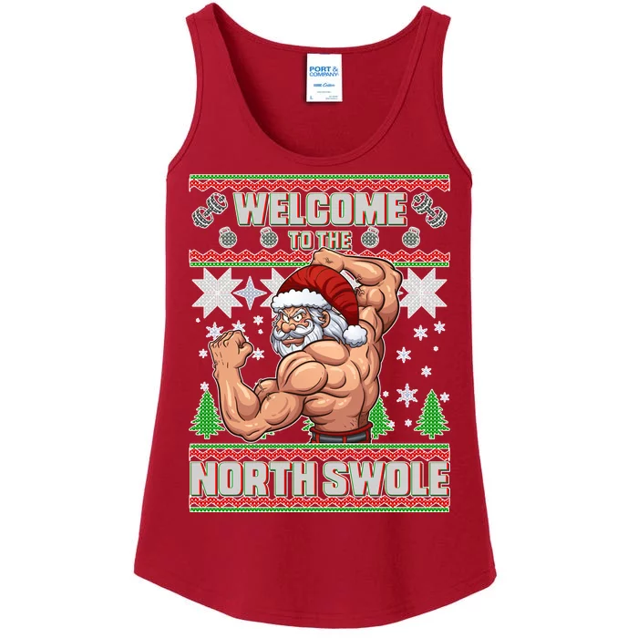 Welcome to the North Swole Santa Ugly Christmas Ladies Essential Tank