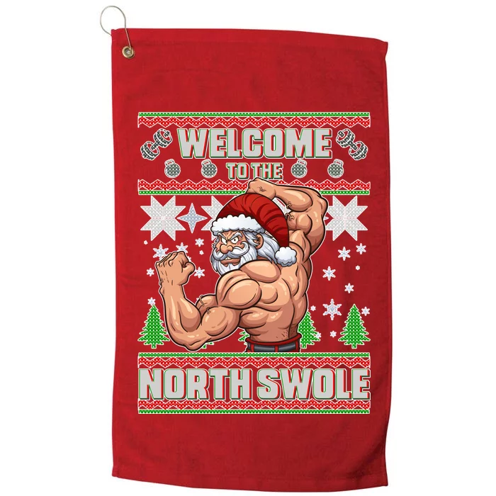 Welcome to the North Swole Santa Ugly Christmas Platinum Collection Golf Towel