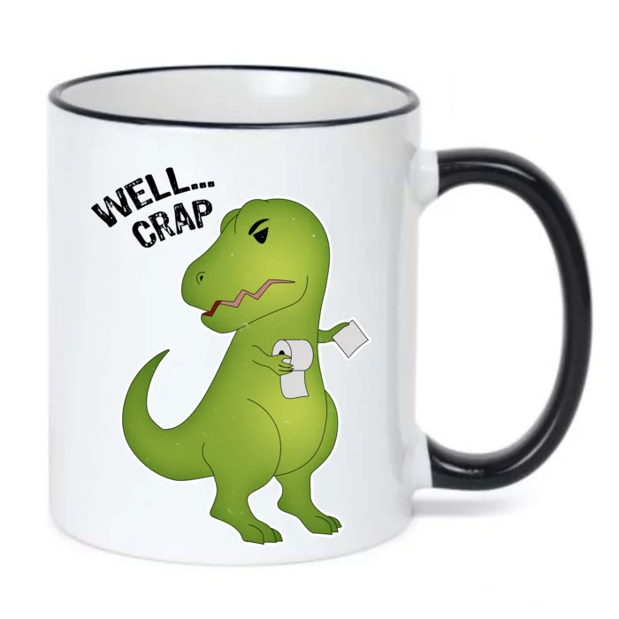 Well Crap Funny T-Rex Can't Wipe Black Color Changing Mug