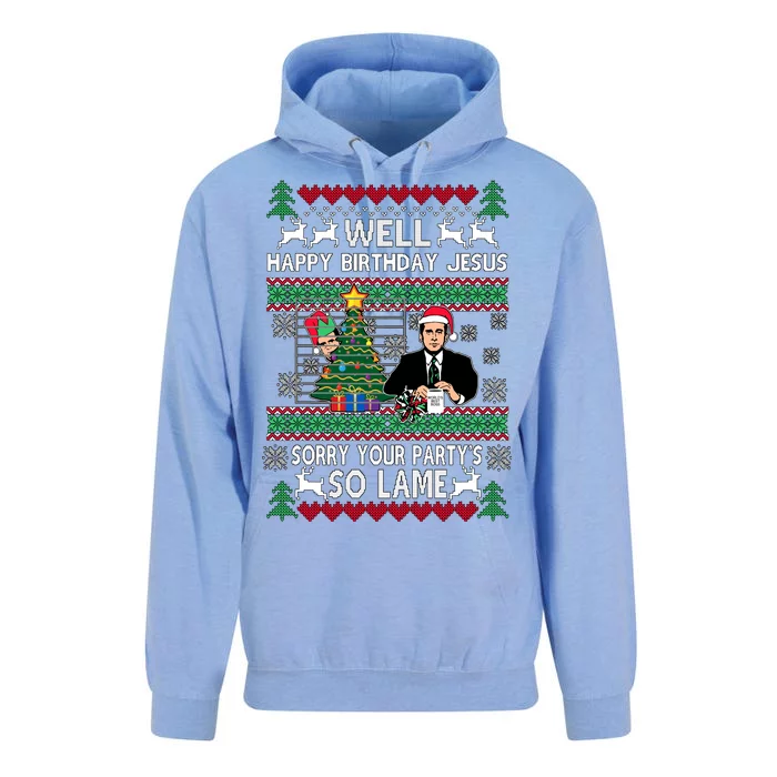 Well Happy Birthday Jesus Funny Quote Office Ugly Christmas Unisex Surf Hoodie