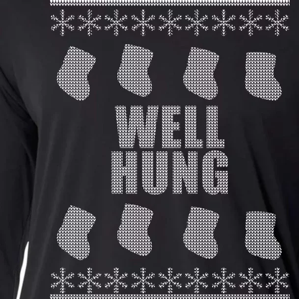 Well Hung Funny Ugly Christmas Cooling Performance Long Sleeve Crew