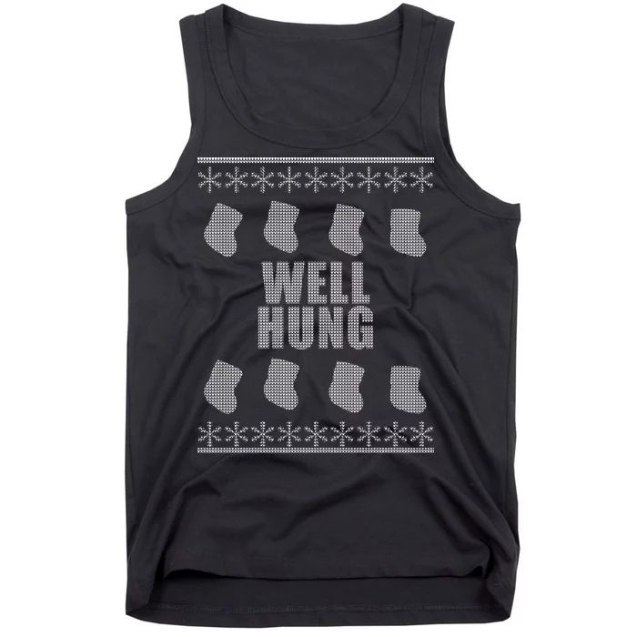 Well Hung Funny Ugly Christmas Tank Top