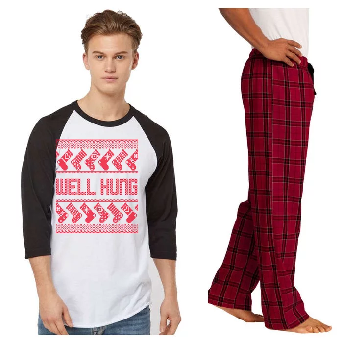 Well Hung Ugly Christmas Raglan Sleeve Pajama Set