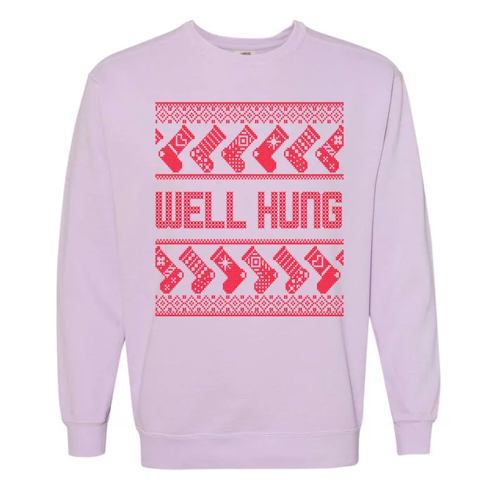 Well Hung Ugly Christmas Garment-Dyed Sweatshirt