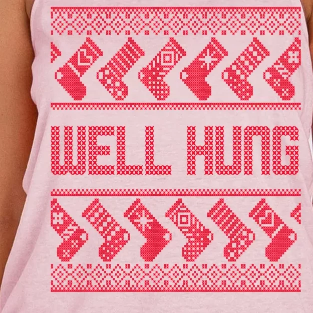 Well Hung Ugly Christmas Women's Knotted Racerback Tank