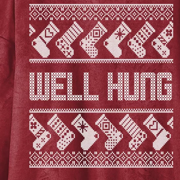 Well Hung Ugly Christmas Hooded Wearable Blanket