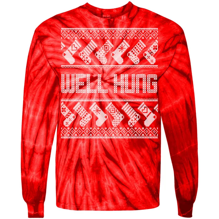 Well Hung Ugly Christmas Tie-Dye Long Sleeve Shirt