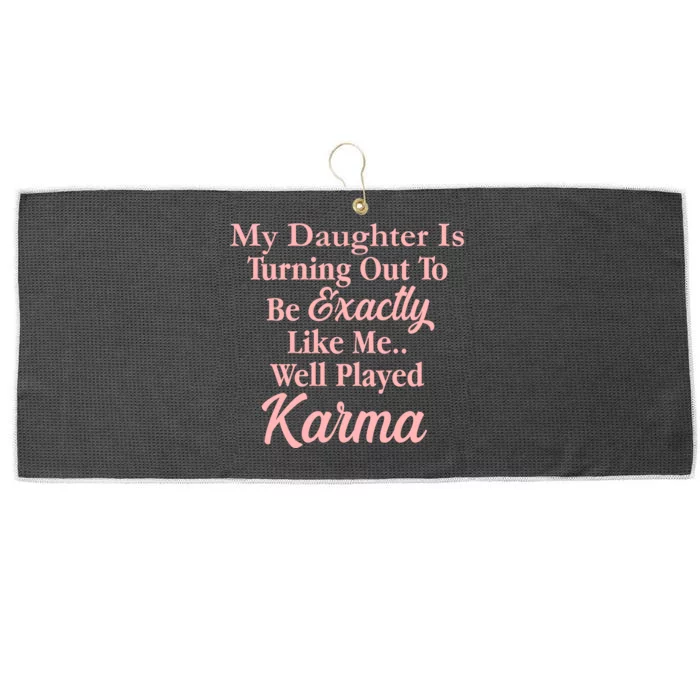 Well Played Karma Funny Daughter Large Microfiber Waffle Golf Towel