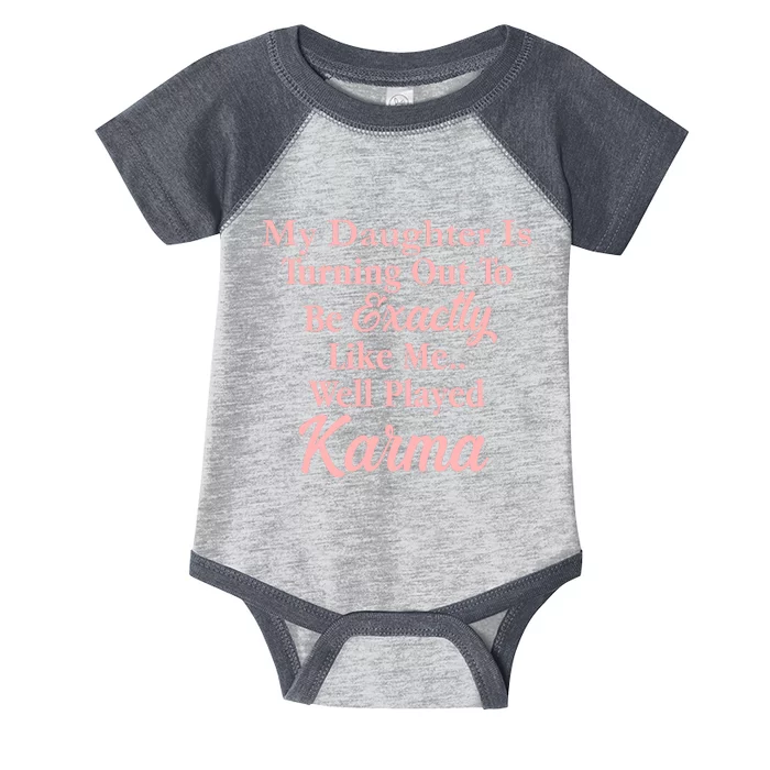 Well Played Karma Funny Daughter Infant Baby Jersey Bodysuit