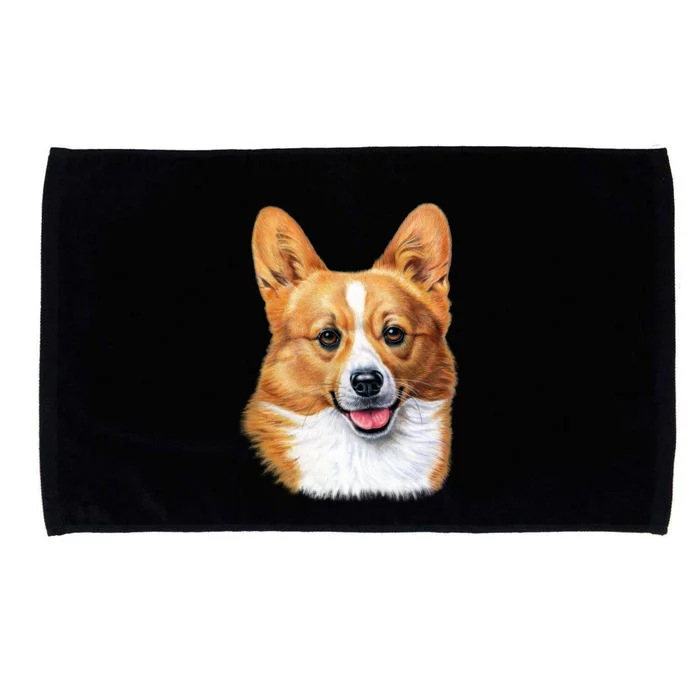 Welsh Corgi Dog Portrait Microfiber Hand Towel