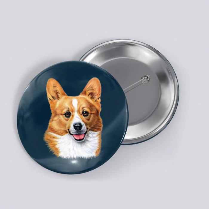 Welsh Corgi Dog Portrait Button