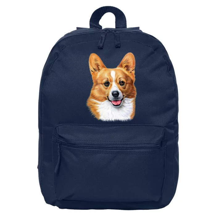 Welsh Corgi Dog Portrait 16 in Basic Backpack