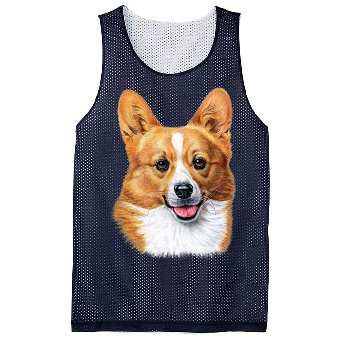 Welsh Corgi Dog Portrait Mesh Reversible Basketball Jersey Tank