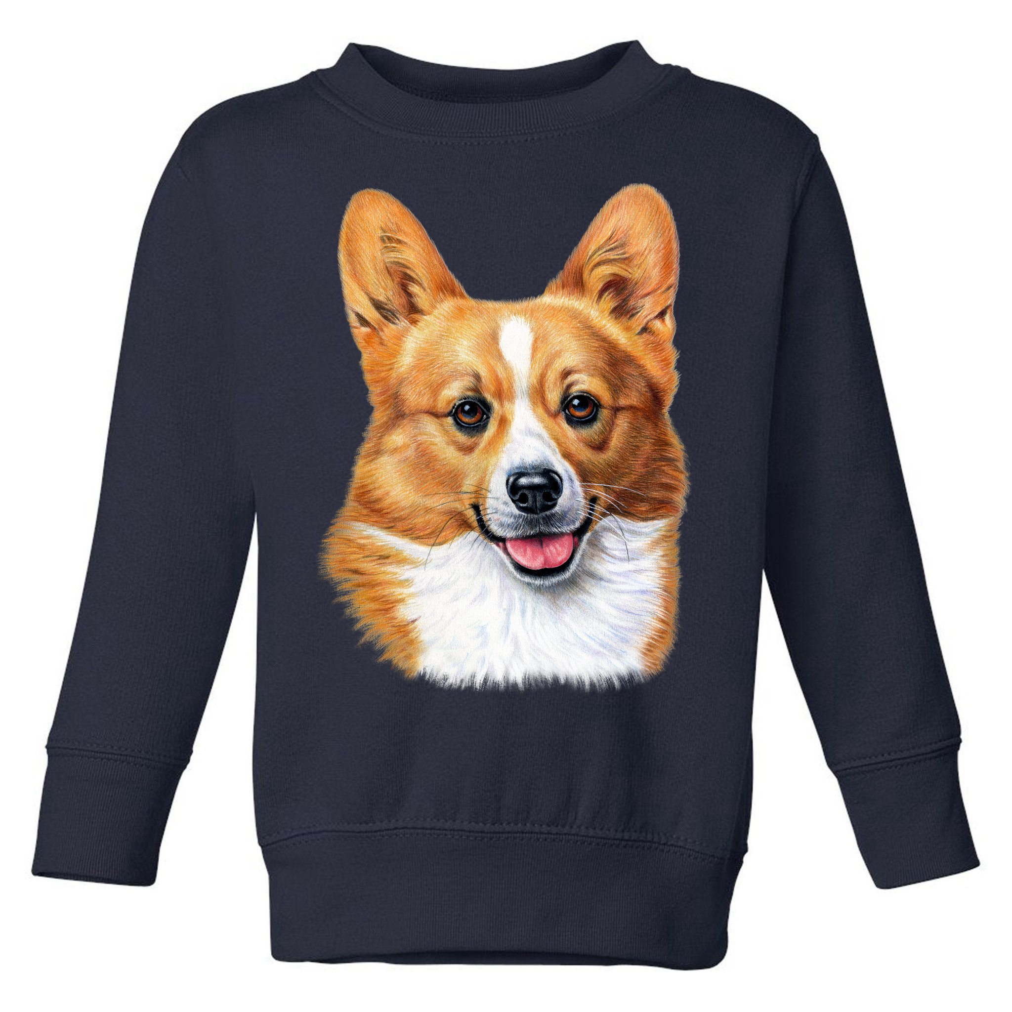 Welsh Corgi Dog Portrait Toddler Sweatshirt | TeeShirtPalace