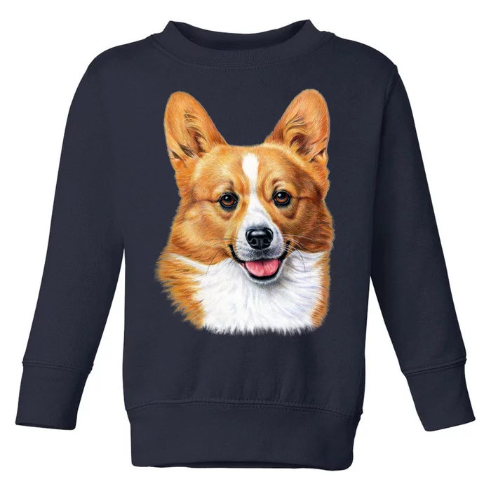 Welsh Corgi Dog Portrait Toddler Sweatshirt