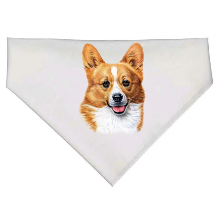 Welsh Corgi Dog Portrait USA-Made Doggie Bandana