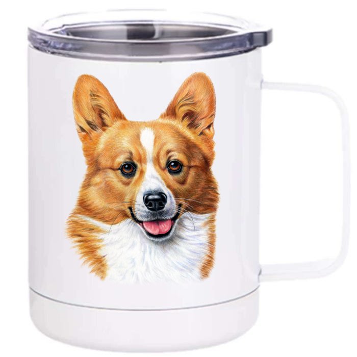 Welsh Corgi Dog Portrait Front & Back 12oz Stainless Steel Tumbler Cup