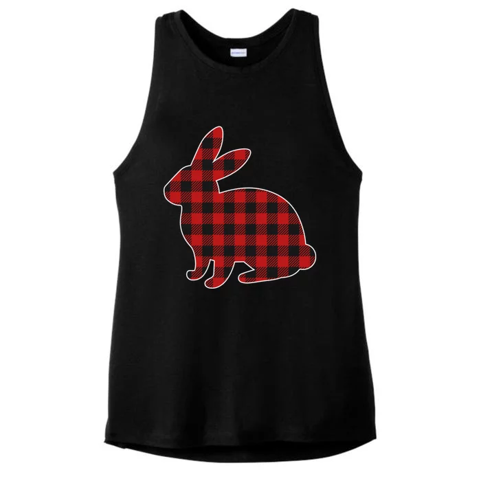 Wo Easter Plaid Bunny Rabbit Gift Ladies Tri-Blend Wicking Tank