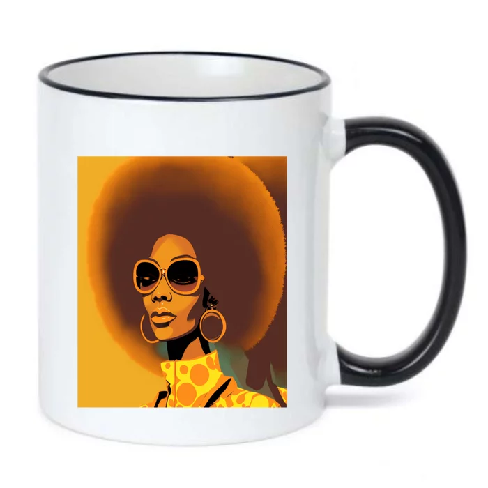 Wo Empowert Retro Afro African American Mom Cool Gift Black Color Changing Mug