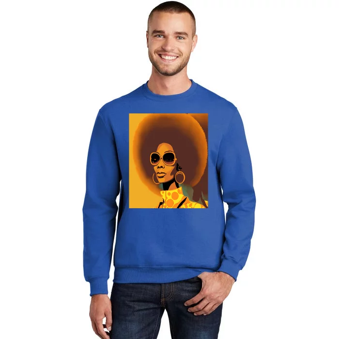 Wo Empowert Retro Afro African American Mom Cool Gift Tall Sweatshirt