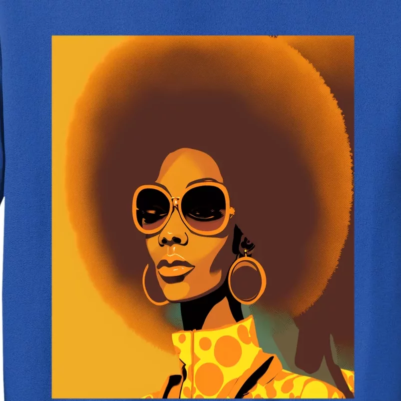 Wo Empowert Retro Afro African American Mom Cool Gift Tall Sweatshirt