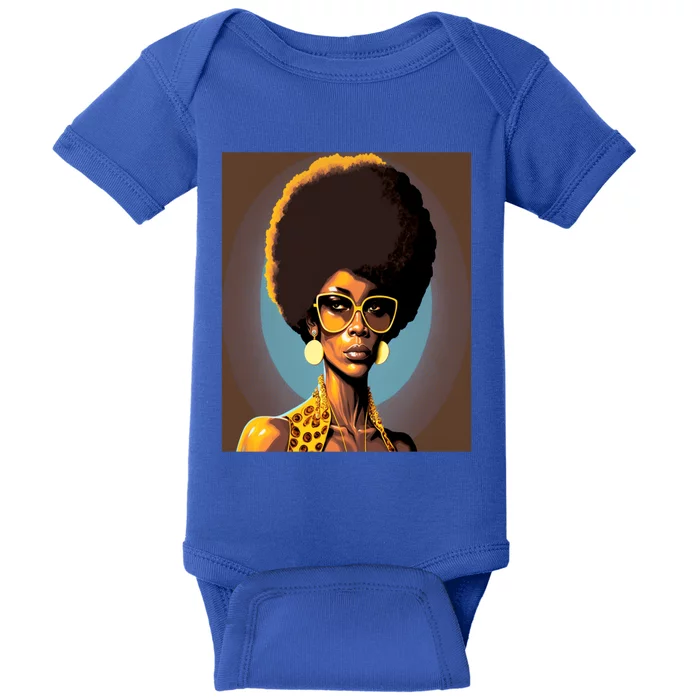 Wo Empowert Retro Afro African American Mom Gift Baby Bodysuit